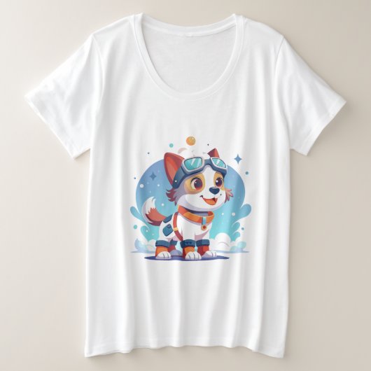 パピーTシャツデザイン プラスサイズTシャツ (デザイン正面)