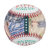 パピ最高のー |家族パーソナライズされたの写真 野球ボール (正面)