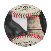 パピ素朴ー初めてのクリスマスドッグポーフォトコラージュ 野球ボール (正面)