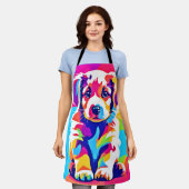 パピ鮮やかー芸術 エプロン (着用した状態)