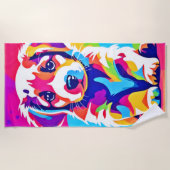 パピ鮮やかー芸術 ビーチタオル (正面)