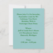 パフのドラゴン及びゴミ集め競争の地図の招待状 招待状 (裏面)