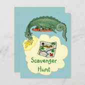 パフのドラゴン及びゴミ集め競争の地図の招待状 招待状 (正面/裏面)