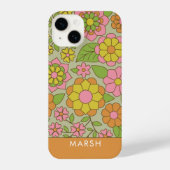 パファンキーステルカラフルフローラルパターン – モノグラム iPhoneケース (裏面)