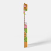 パファンキーステルカラフルフローラルパターン – モノグラム iPhoneケース (左側面)