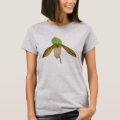パフィオペディルム蘭の植物画水彩画 Tシャツ (正面)