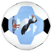 パフィンかわいい大西洋海鳥 サッカーボール (回転)