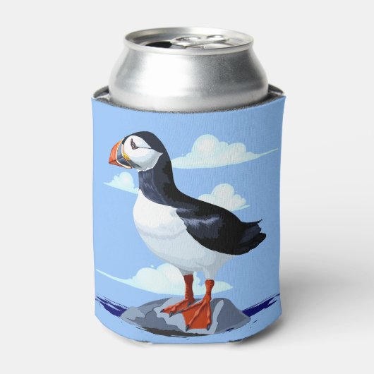 パフィンかわいい大西洋海鳥 缶クーラー (缶正面)