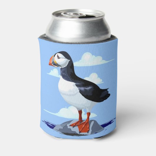 パフィンかわいい大西洋海鳥 缶クーラー (缶裏面)