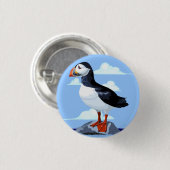 パフィンかわいい大西洋海鳥 缶バッジ (正面&裏面)