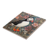 パフィンとアザミウマの花ウィリアム・モリス タイル (側面)