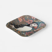 パフィンとアザミウマの花ウィリアム・モリス ペーパープレート (傾斜あり)