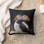 パフィンのペア クッション (ブランケット)