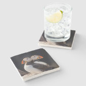 パフィンのペア ストーンコースター (横)