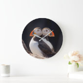 パフィンのペア ラージ壁時計 (ホーム)