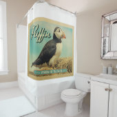 パフィンの鳥 – 北の野生生物 シャワーカーテン (インサイチュ)