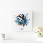 パフィンスプラッシュカスタム、 スクエア壁時計 (ホーム)