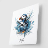 パフィンスプラッシュカスタム、 スクエア壁時計 (傾斜)