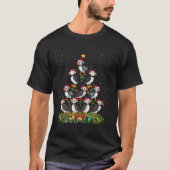 パフィンバードクリスマスツリーギフトサンタハットパフィンキリスト Tシャツ (正面)