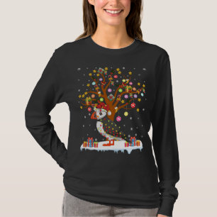 パフィンバードクリスマス照明ツリーサンタパフィンキリスト Tシャツ