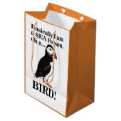 パフィンバードシーバードおもしろい誕生日 ミディアムペーパーバッグ (正面アングル)