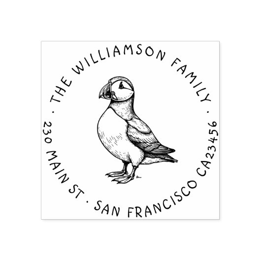 パフィンファミリー差出人住所スタンプ ラバースタンプ (インプリント)