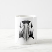 パフィンラバーギフト – リアルな白黒パフィン コーヒーマグカップ (中央)