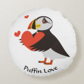 パフィンラブ赤いハート ラウンドクッション (裏面)