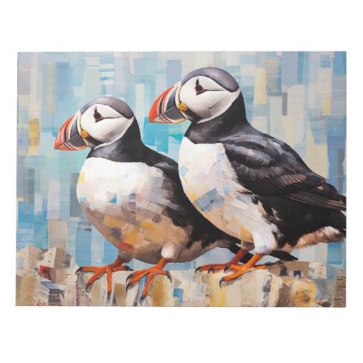 パフィン動物の鳥アートデコ絵を描ア ノートパッド (正面)