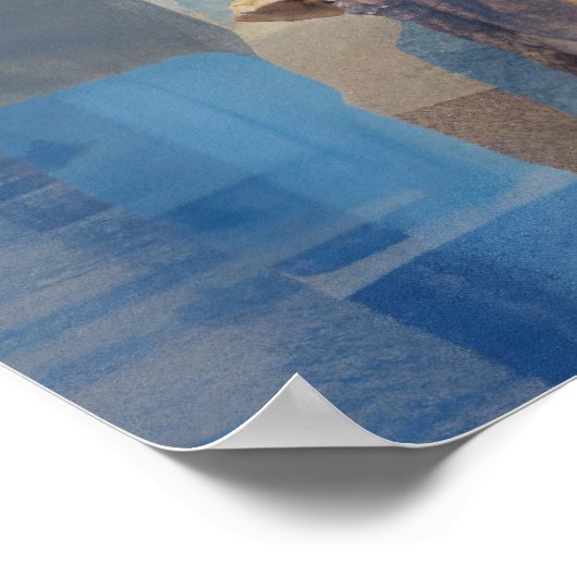 パフィン動物の鳥アートデコ絵を描ア ポスター (角)