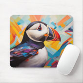 パフィン動物鳥カラフルポートレート絵画ズ マウスパッド (マウス)