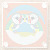 パフィン岩 ガラスコースター (裏面)