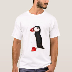 パフィン鳥かわいいおもしろい水彩大西洋北極 Tシャツ