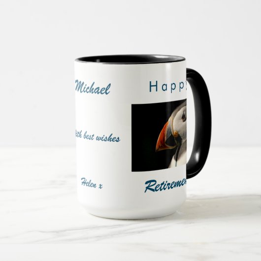 パフィン鳥の恋人のための彼のための引退コーヒーマグ マグカップ (正面右)