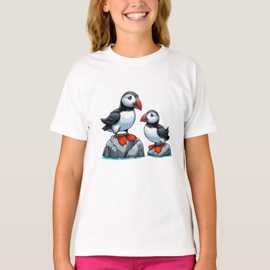 パフィン鳥キッズ基本Tシャツ Tシャツ (正面)