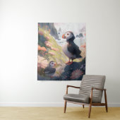 パフィン鳥ポートレート動物絵を描の野生生物フリー タペストリー (インサイチュ)