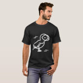 パフィン鳥獣バッジパッチラインのアウトライン Tシャツ (正面フル)
