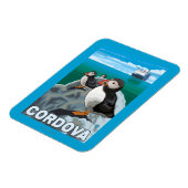 パフィン&クルーズ船 – コルドバ，アラスカ マグネット (左側)