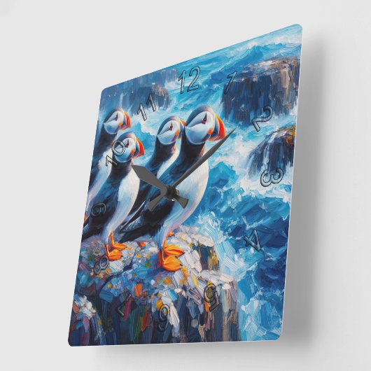 パフィン スクエア壁時計 (傾斜)