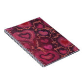 パフィーハートロマンチックな愛ピンク赤バレンタインデー ノートブック (右側)