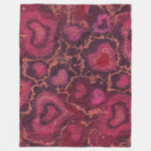 パフィーハートロマンチックな愛ピンク赤バレンタインデー フリースブランケット (正面)