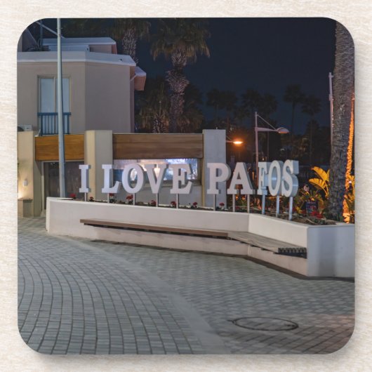 パフォスのサインが大好き コースター (正面)