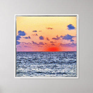 パフォスを望む地中海の夕焼け - キャンバスプリント