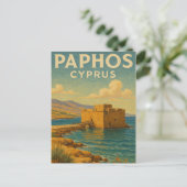 パフォスキプロスフォートヴィンテージ旅行 ポストカード (スタンド正面)