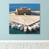 パフォスキャッスルアンドハーバー キャンバスプリント (インサイチュ (ウッドフロア))