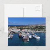 パフォスハーバードローンビューとライトハウス ポストカード (正面/裏面)