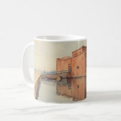 パフォス城の水彩画スタイルの画像 コーヒーマグカップ (正面左)