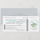 パフォス・キプロス　結婚式への招待状（搭乗券風） 招待状 (正面/裏面)