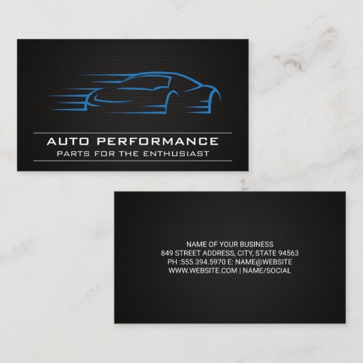 パフォーマンスカー漂流ロゴ | 炭素繊維 名刺 (正面/裏面)
