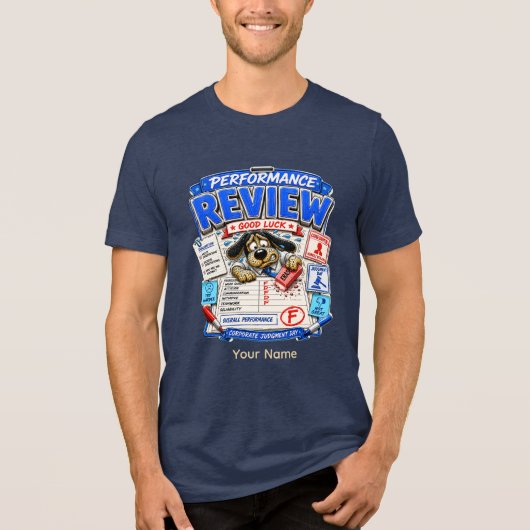 パフォーマンスレビュー 個人名入り おもしろ オフィス トライブレンドTシャツ (正面)